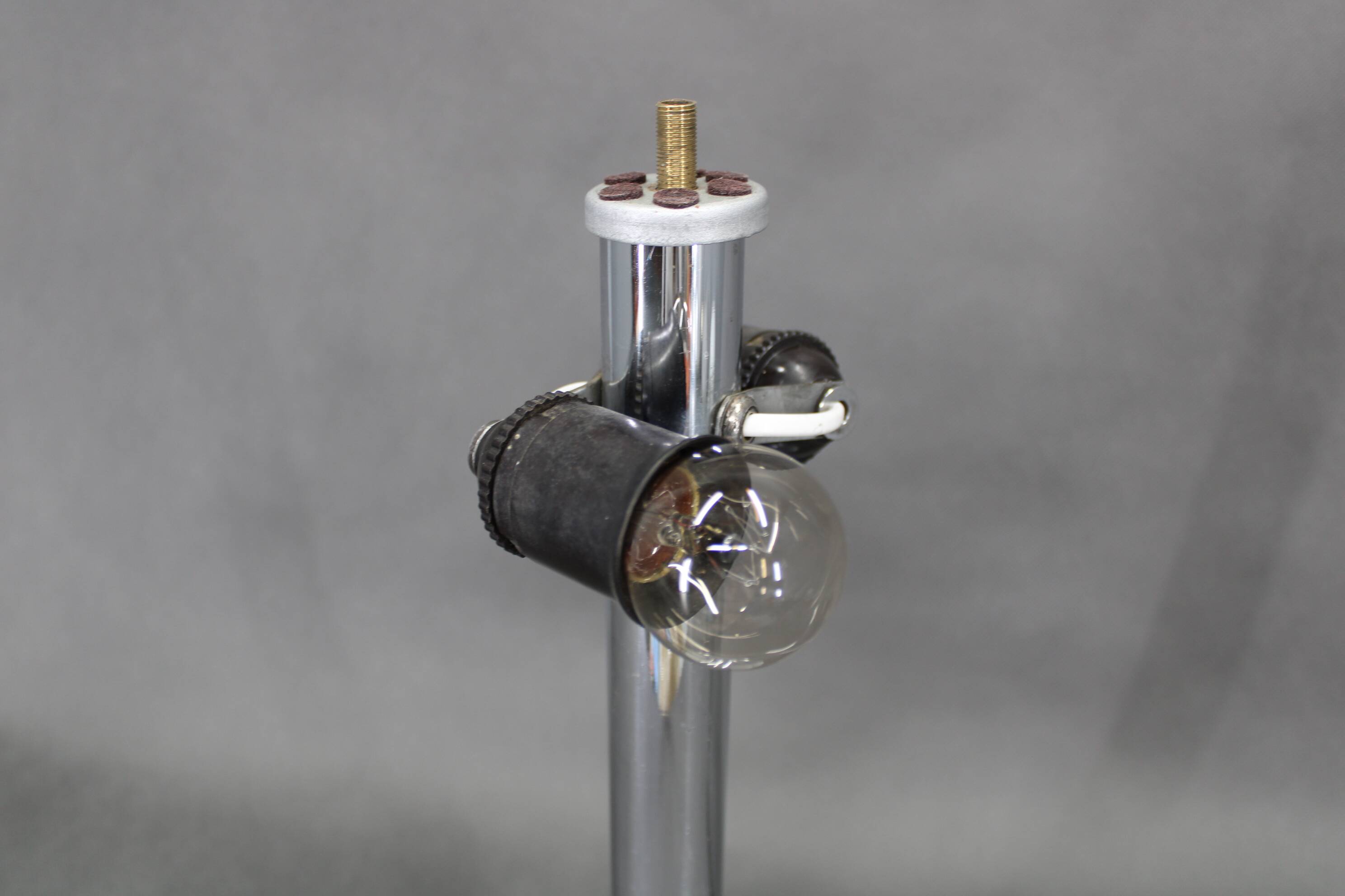 Czechoslovak Art Deco chrome table lamp with marbled glass, 1930s