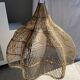 Rattan pendant lamp in the shape of a flower