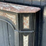 Cheminée en marbre noir de Belgique et gris des Ardennes, XVIIIème siècle