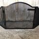 Fire Screen Grilled Fireplace 3 Shutters Black Metal Vintage