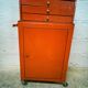 Vintage workshop trolley and toolbox
