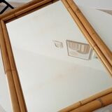 Miroir vintage en bambou années 60 65*45cm