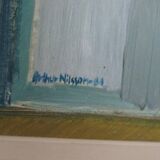 Original mid-century Swedish oil on canvas – “Still Life” by Arthur Nilsson – vintage & framed – 62 × 71 cm