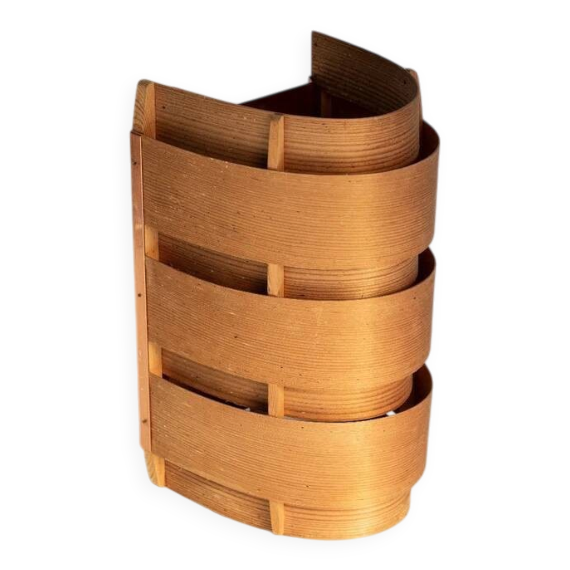 Hans-Agne Jakobsson wall lamp in pine veneer V155 - Sweden, 1960s