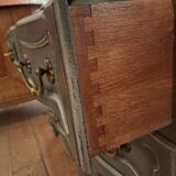 Louis XV style crossbow chest of drawers with patina