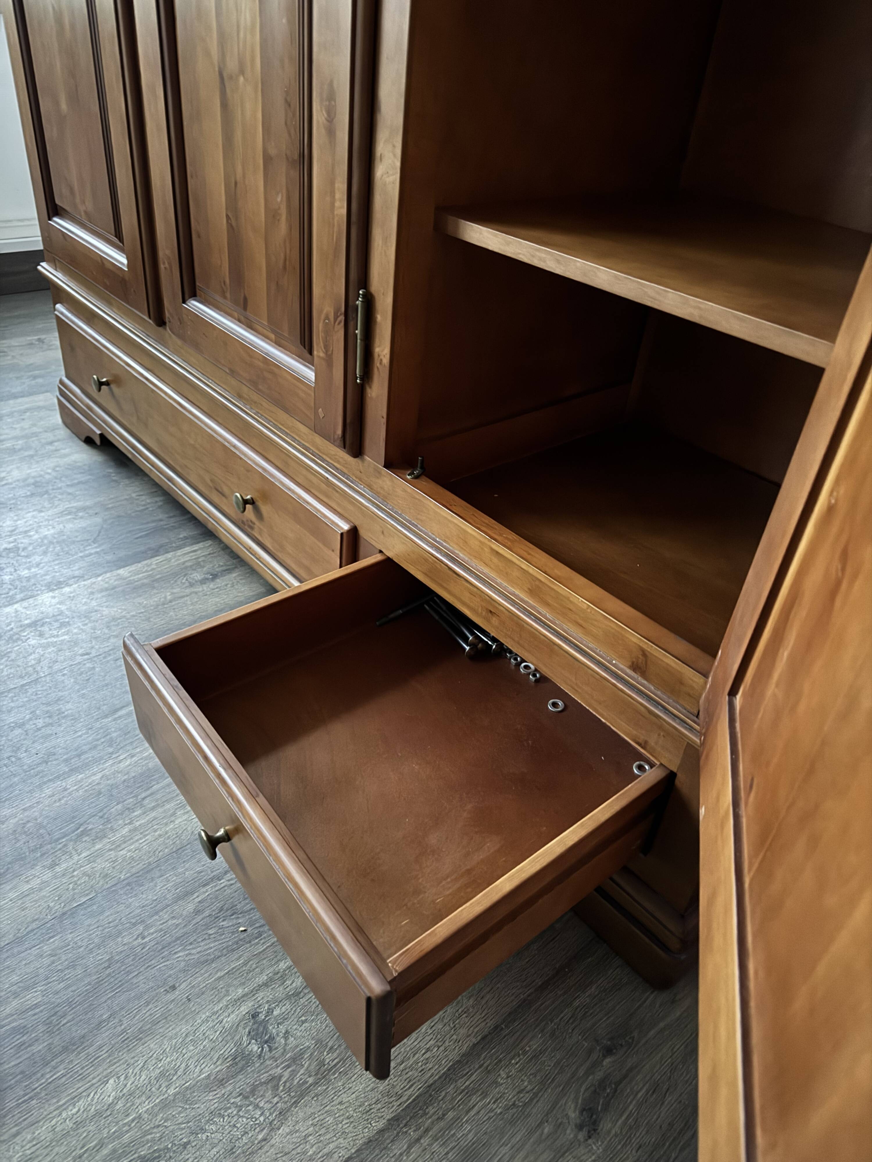 Louis Philippe style cherry wood wardrobe