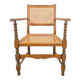 Arts & Crafts Dutch Spool Chair in Oak and Rattan, 1930s