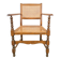 Arts & Crafts Dutch Spool Chair in Oak and Rattan, 1930s