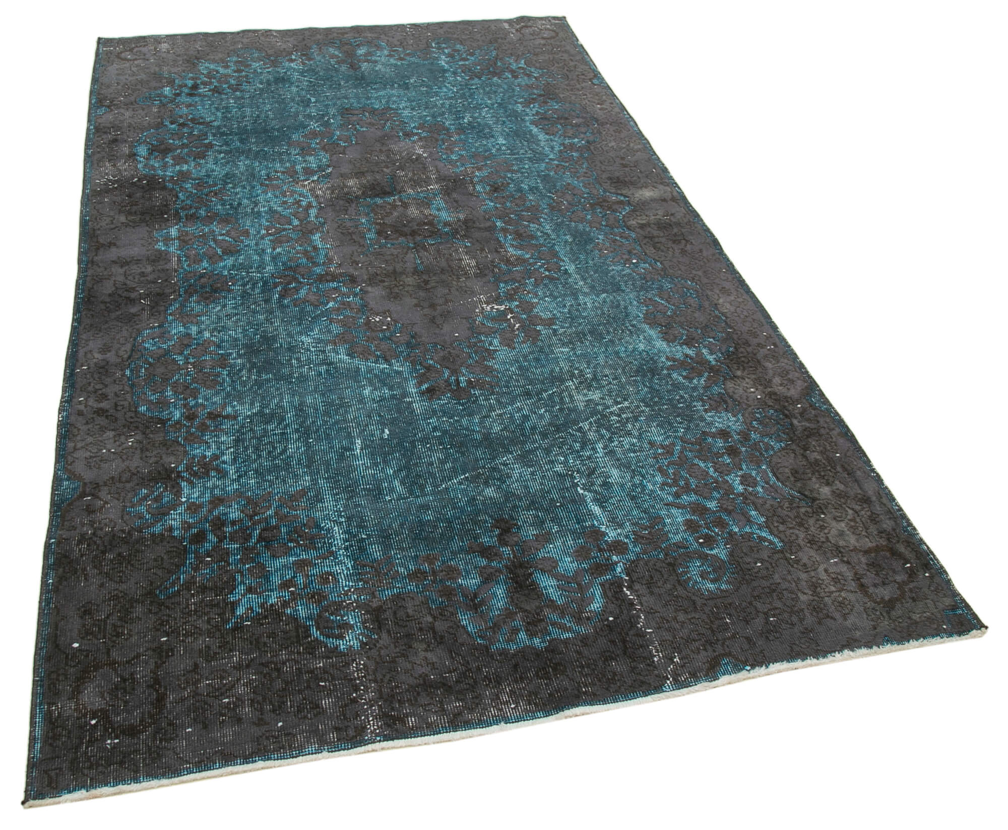 Handmade Hi-Low Pile Oriental 1970s 156 cm x 265 cm Grey Rug