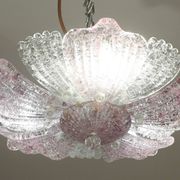 Plafonnier vintage en verre de Murano rose
