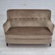 1970s, Danish 2 seater sofa, original condition, green furniture velour.