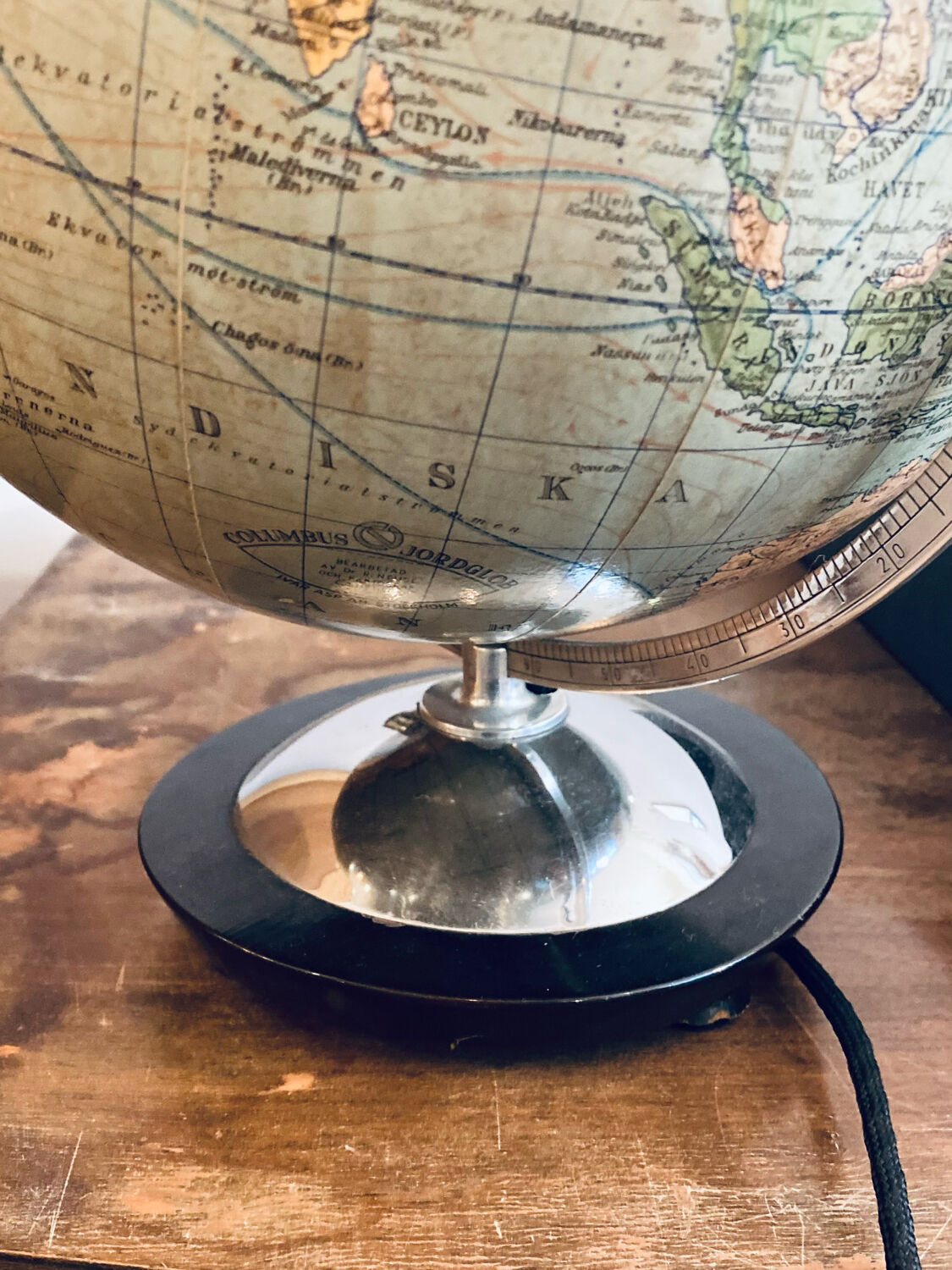 Illuminated terrestrial globe Columbus, Sweden, 1950s