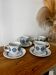 Set of 4 Spanish Pontesa porcelain cups and saucers