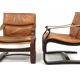 Set of 2 Scandinavian Nelo leather armchairs, Norway, 1970