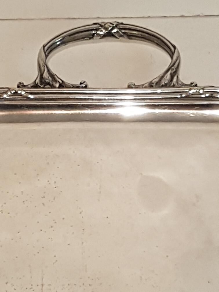 Louis XVI style silver metal tray