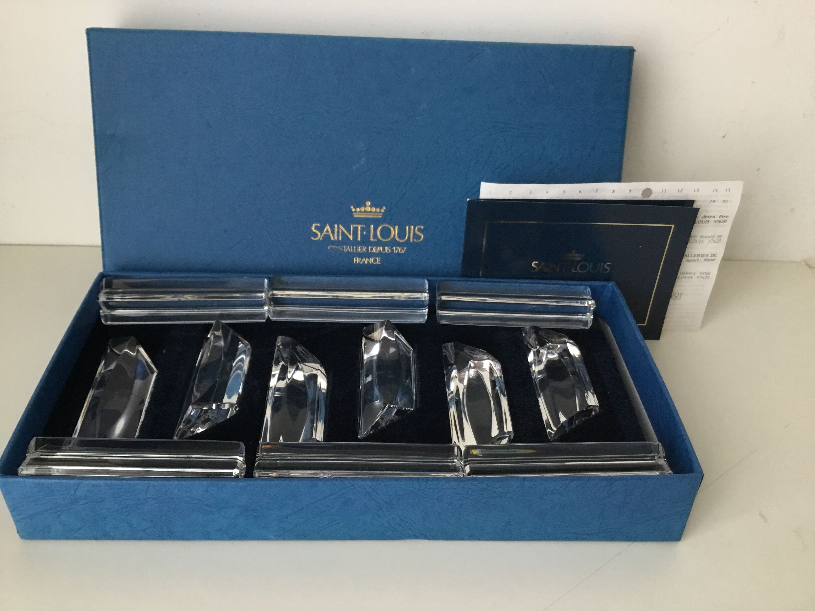 Box of 12 crystal st louis knife holders