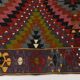 Geometric Pattern Burgundy  Turkish Vintage Kilim Rug, 188x338 Cm