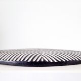 Traditional African tribal shield Bamiléké oval, wooden, black white wall decoration