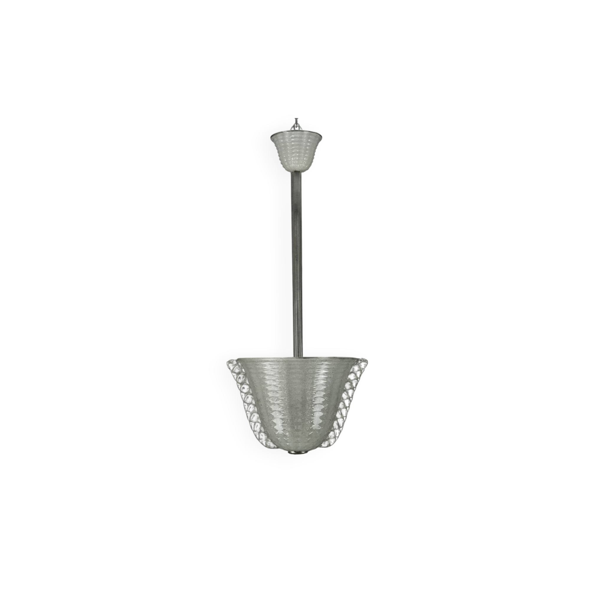 Rare Art Deco Ercole Barovier chandelier in  Murano glass. Italy 1940