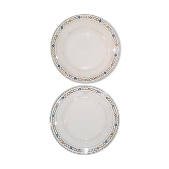 Set of 2 plates in Iron Earth Société des Grands Etablissements Céramiques Saint Amand