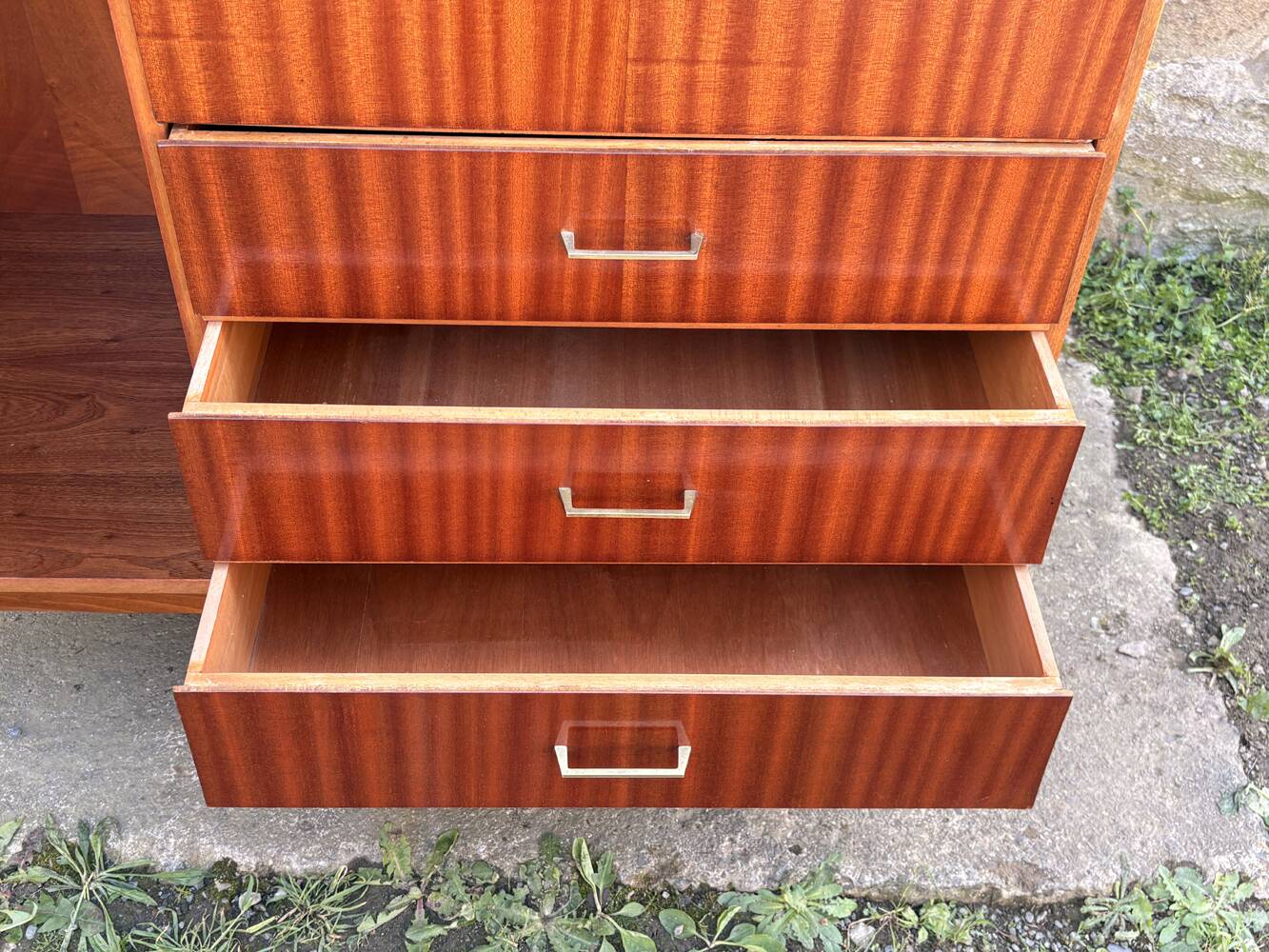 Vintage 1950s combined wardrobe in varnished mahogany – Scandinavian