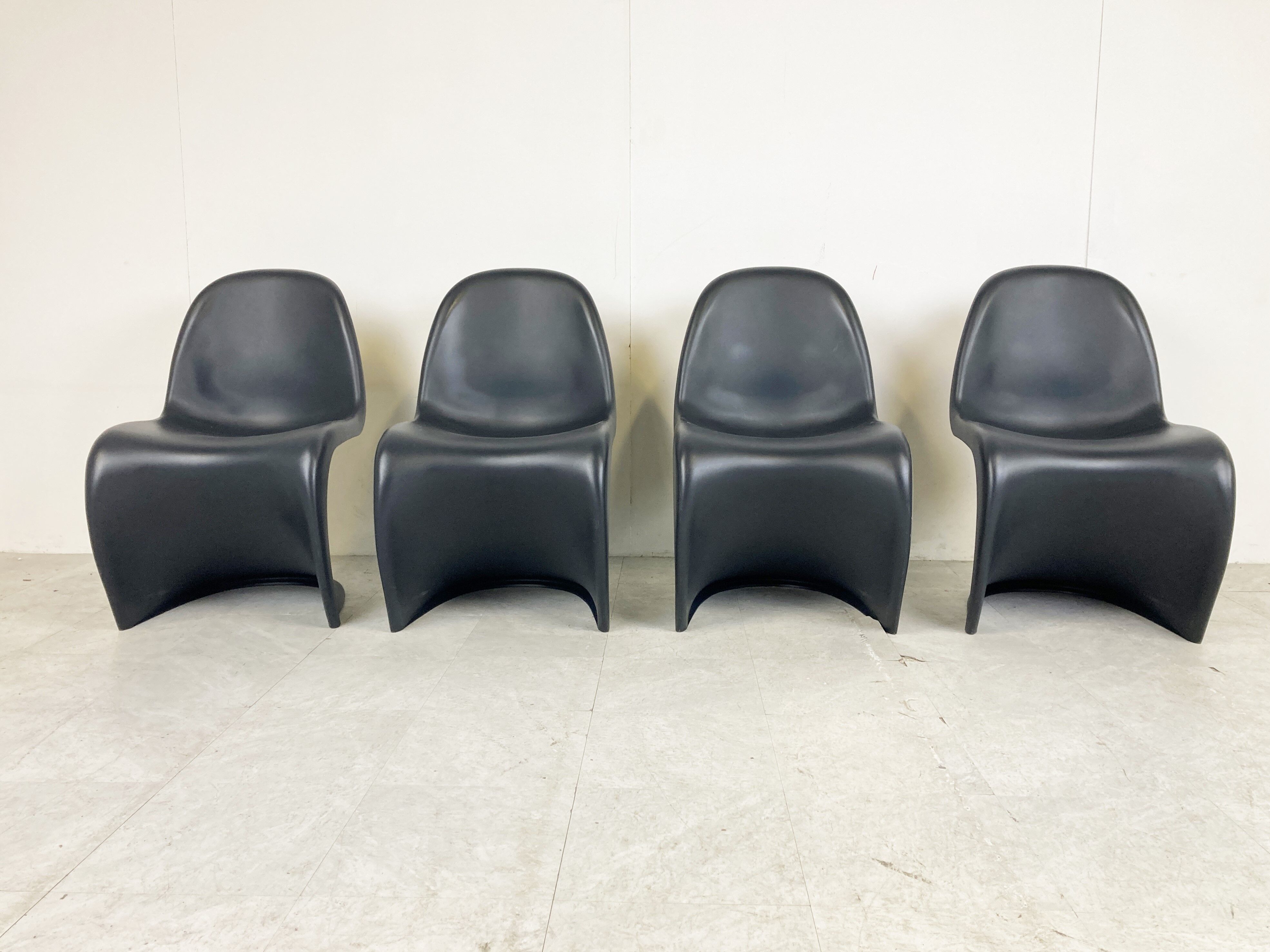 Black Panton dining chairs, set of 4