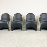 Black Panton dining chairs, set of 4
