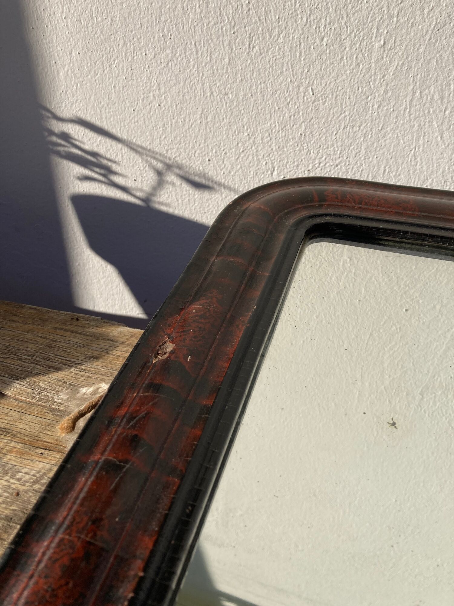 Mirror Louis Philippe period 46x39 XIXth old black brown