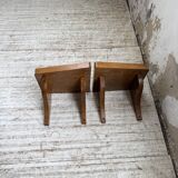 Pair of modernist constructivist wall-mounted bedside tables