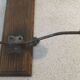 Vintage wooden coat rack 2 metal hooks