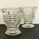 Paire vases géométriques semi-cristal vintage