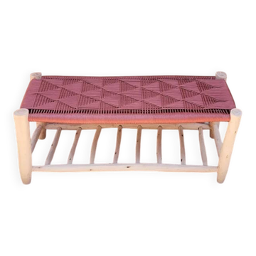 Banc tressé avec étagère