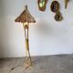 Bamboo and straw floor lamp 1980