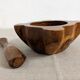 Mortar and its vintage olive wood pestle