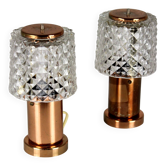 Copper Table Lamps from Kamenicky Senov, 1970s, Set of 2