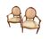 Pair of medallion back armchairs in Louis XVI style - late 19th century