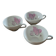 3 Bavaria Winterling porcelain cups – 1950s pink and green decor