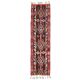 1970s Vintage Turkish Hand-Knotted Wool Cotton Purple Runner Rug 83x310