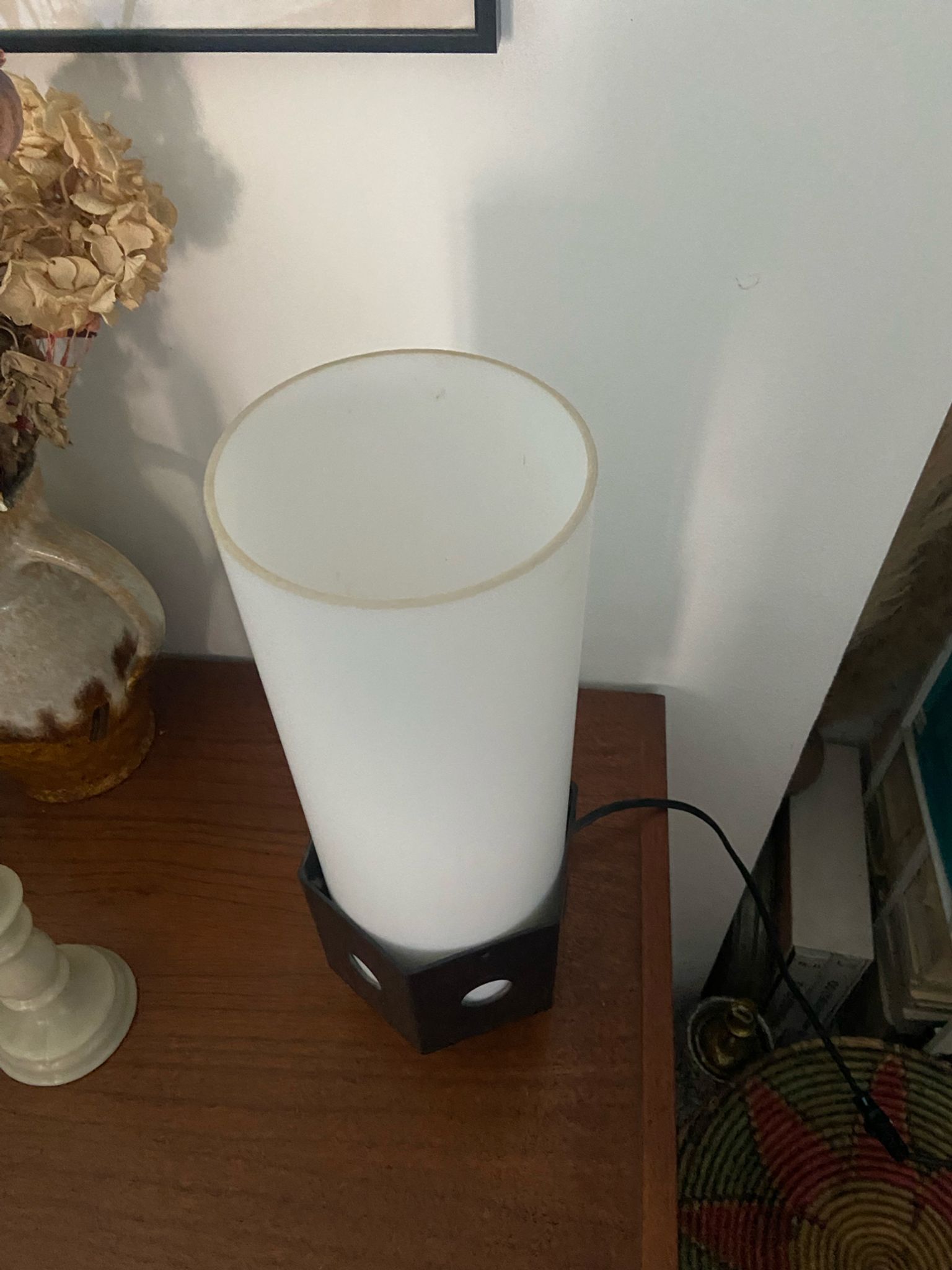 Lampe en verre et plastique années 70