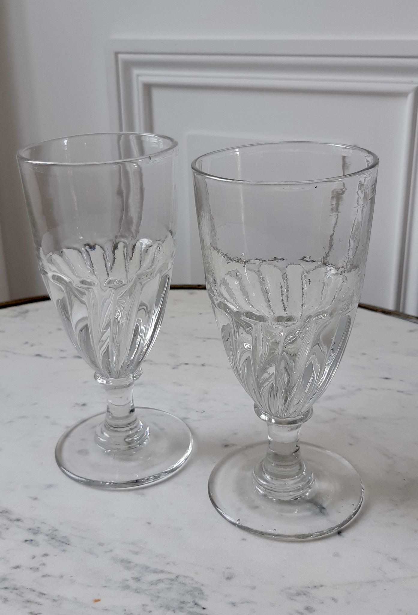 Duo of absinthe glasses late nineteenth century