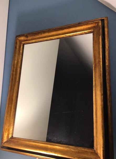 Old gilded wood mirror 48 x 40 cm early 20th century