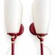 Pair of Italian 1980s Burgundy Wall Sconces