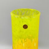 1970s Luxury Yellow Handrafted Vase in Murano Glass by Maestro del Vetro. M