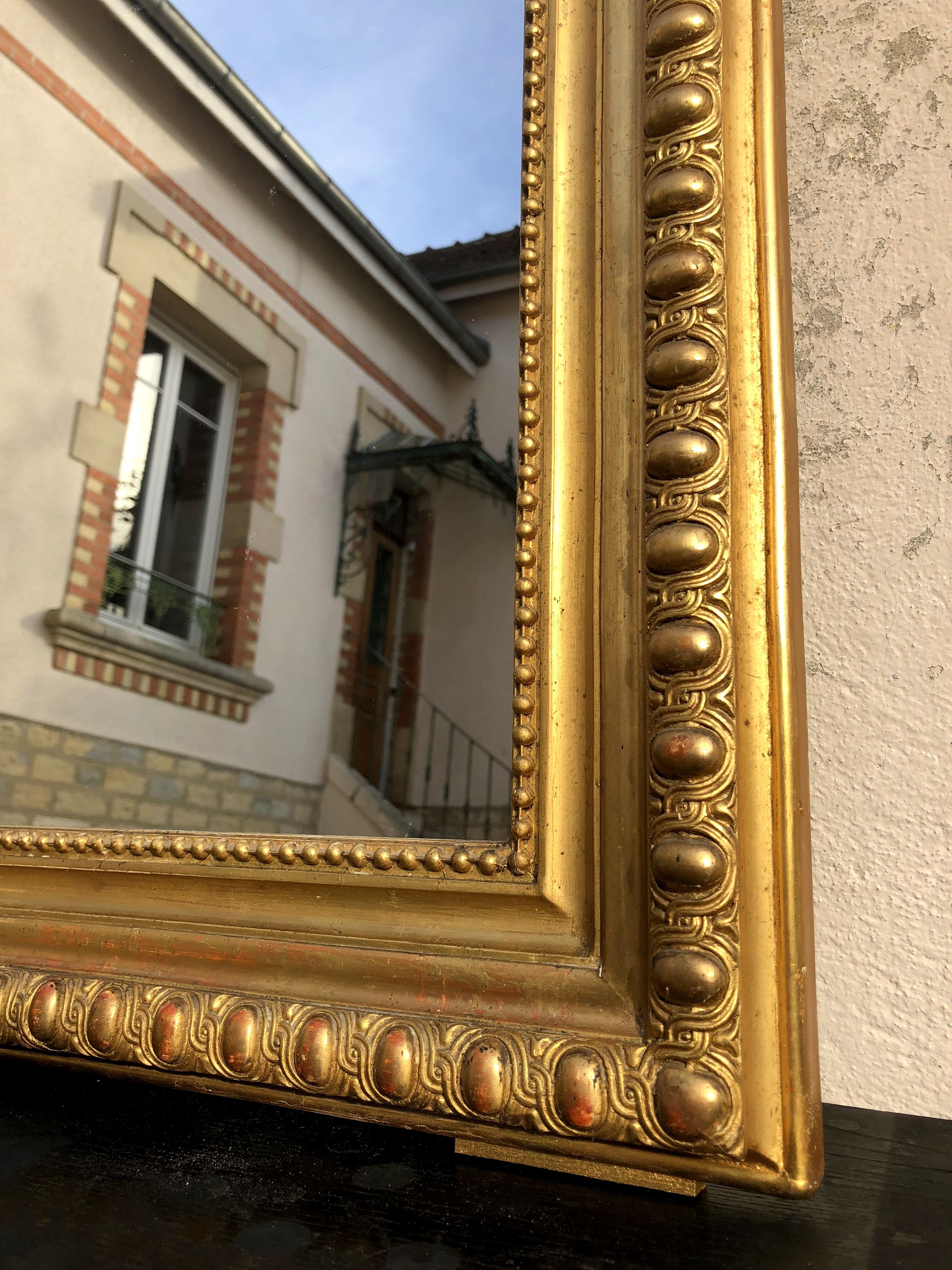 Large mirror 150 x 85 CM former gilding sheet d gold napoleon III