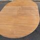 Table à manger scandinave ronde extensible rénovée en teck 1950
