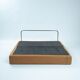Bauhaus style tubular sleeping sofa in yellow ocre wool