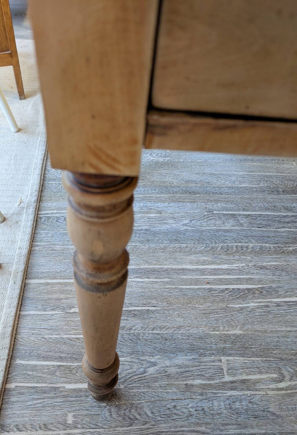 Renovated solid wood farmhouse table