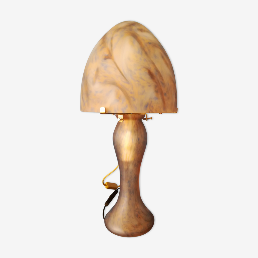 Lampe "champignon" dôme pate de verre | Selency