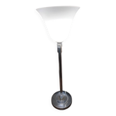 Mazda 1930 lamp in chromed metal and opaque glass