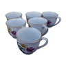 6 cups earthenware Digoin Sarreguemines tulip model No.13